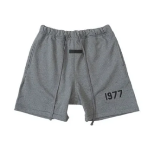 Essentials 8th Collection 1977 Flocking Letter Shorts Grey